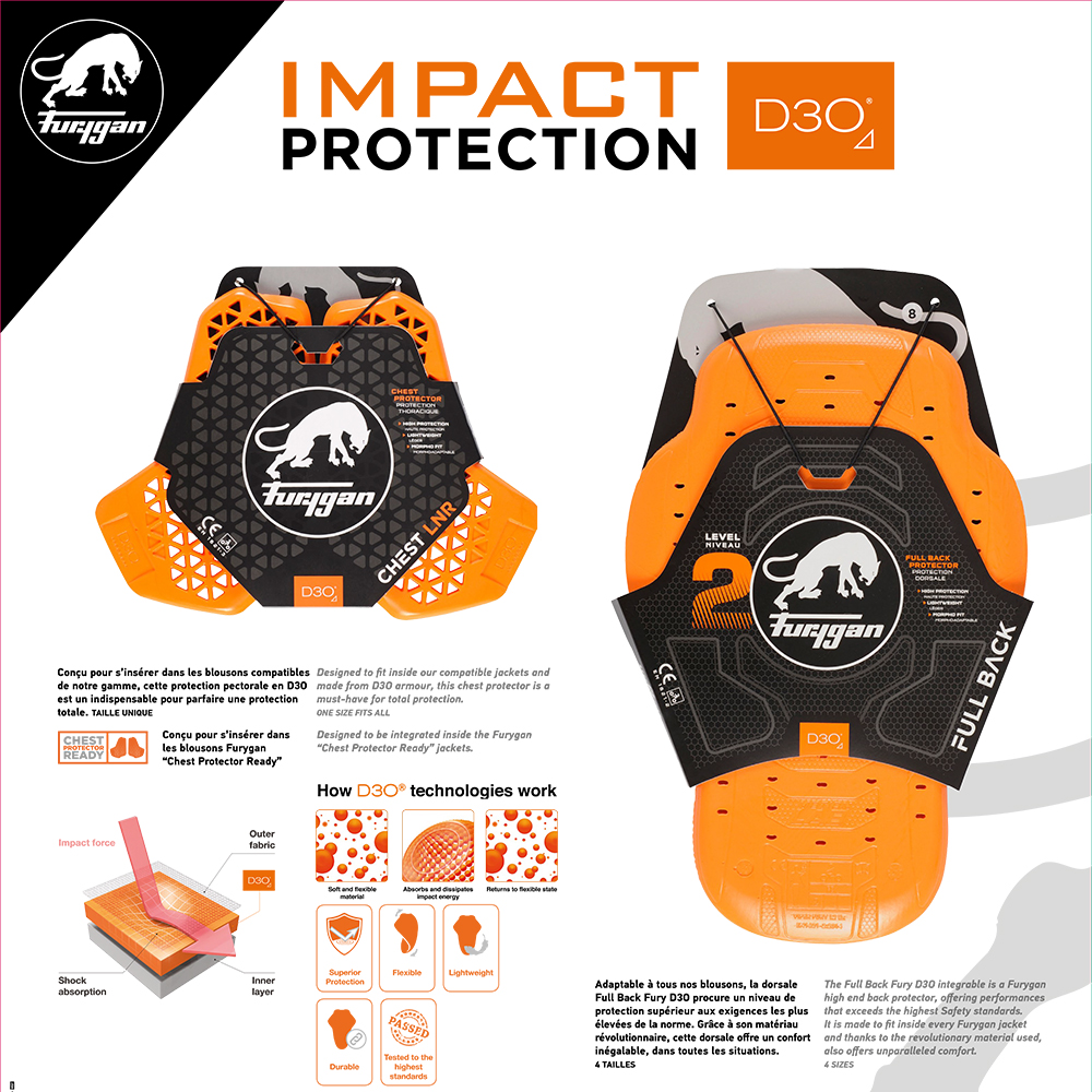 Furygan - Dorsale Central Back D3O Orange