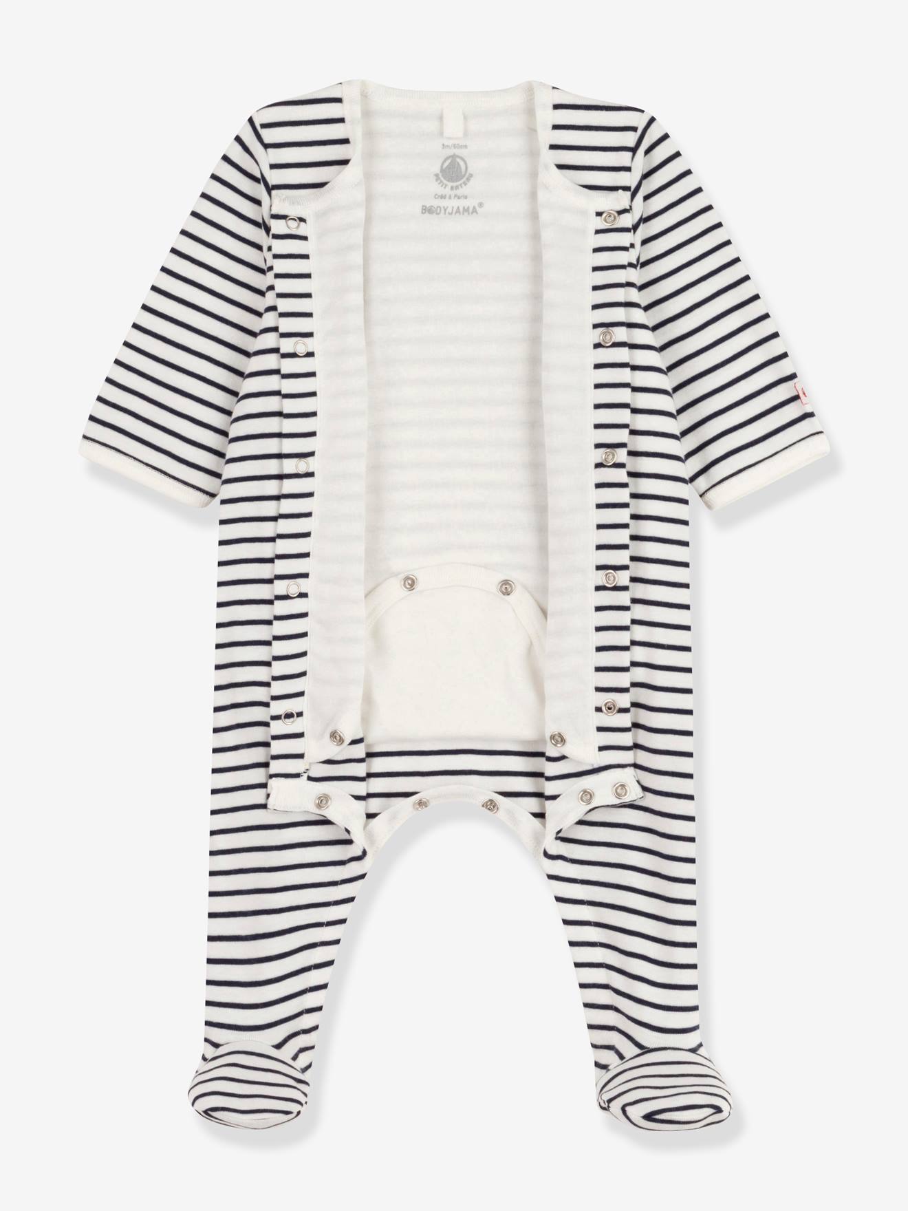 Body/pijama PETIT BATEAU branco de algodão orgânico