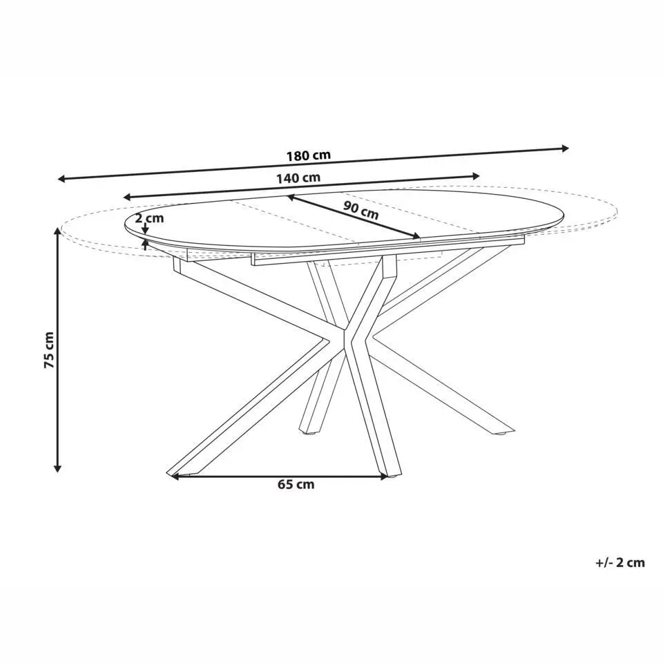 MACQUARIE - Eettafel uitschuifbaar - Bruin - 140/180 x 90 cm - MDF