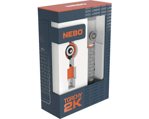 NEBO Torchy 2K aluminium LED zaklamp, 2000 lm, oplaadbaar