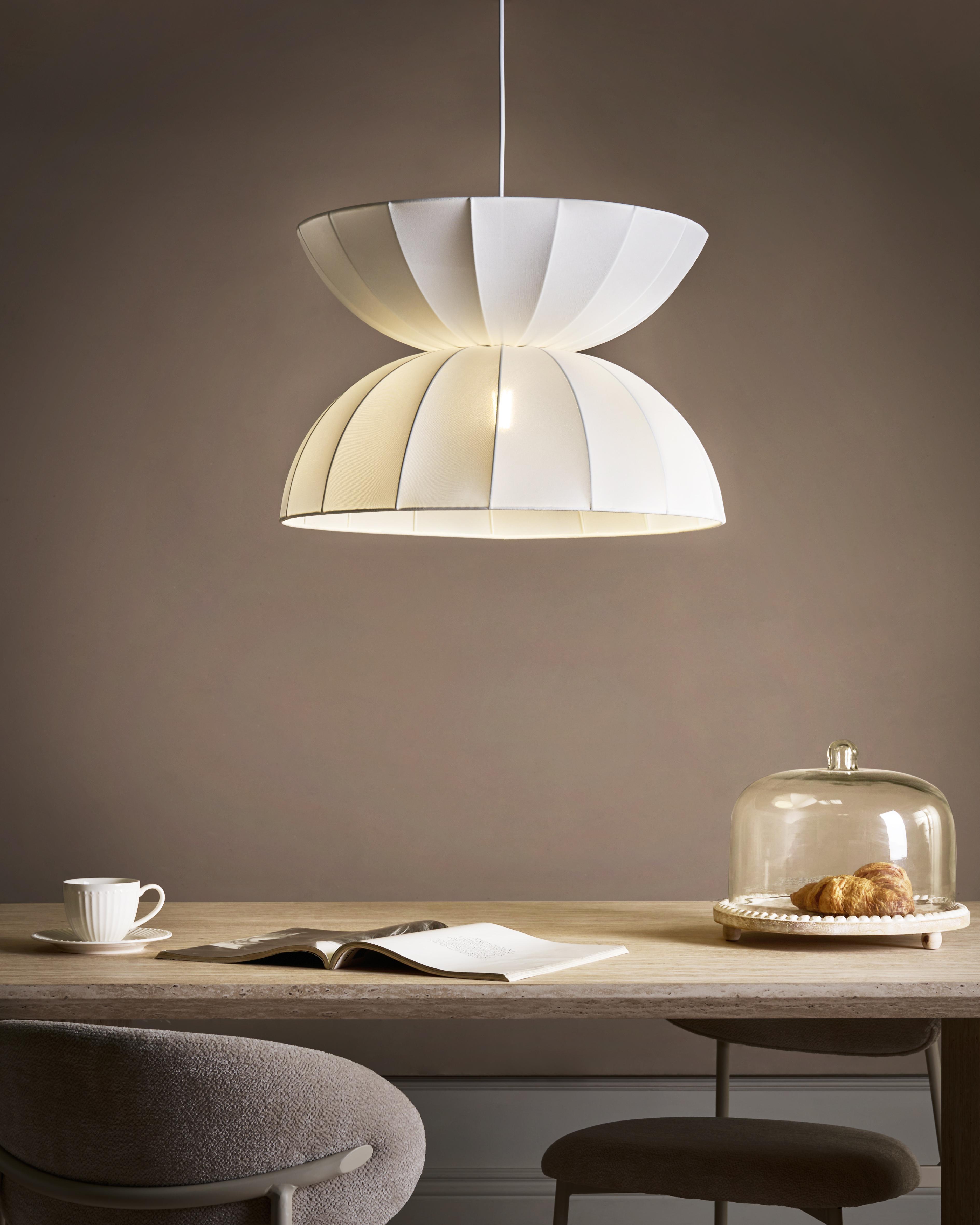 Hanglamp DEBONS Kunstzijde Wit