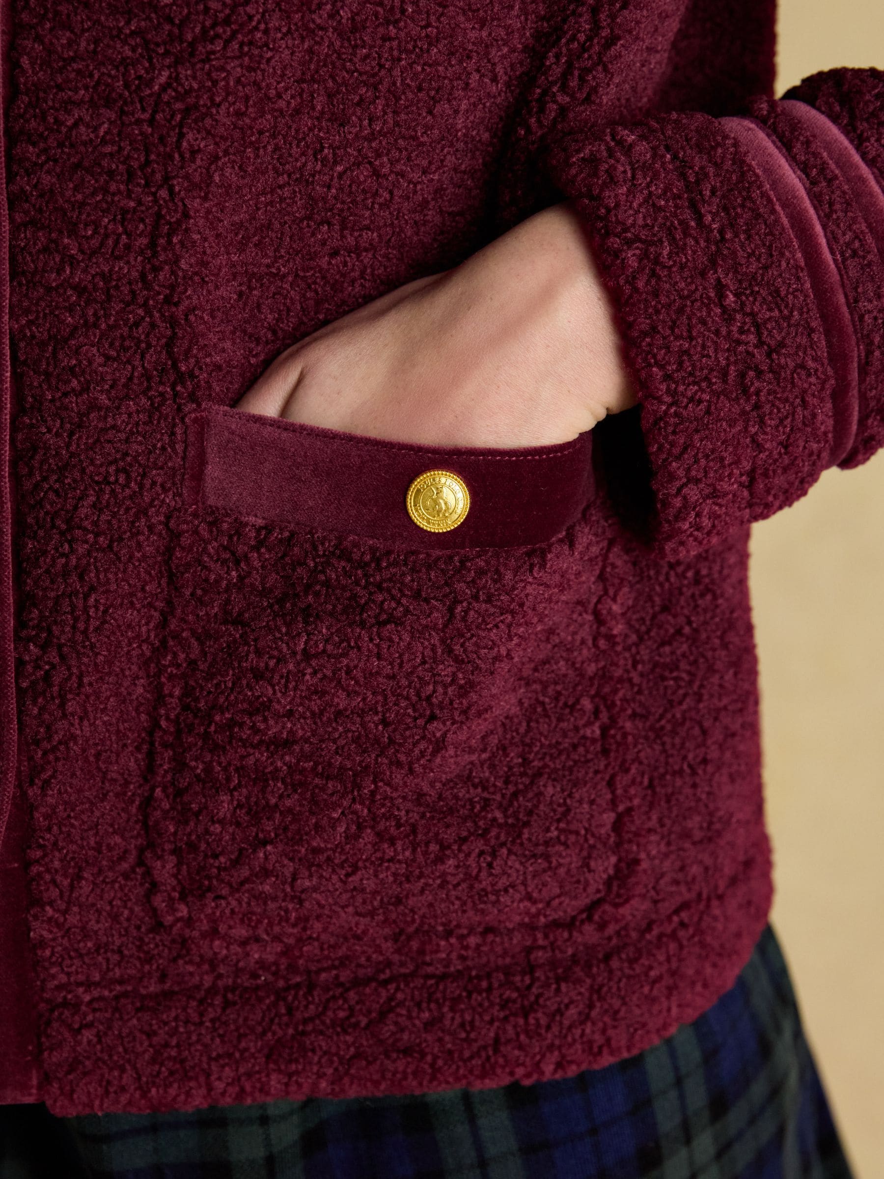 Bordeauxrood - Joules Fleur Fleece Jacket