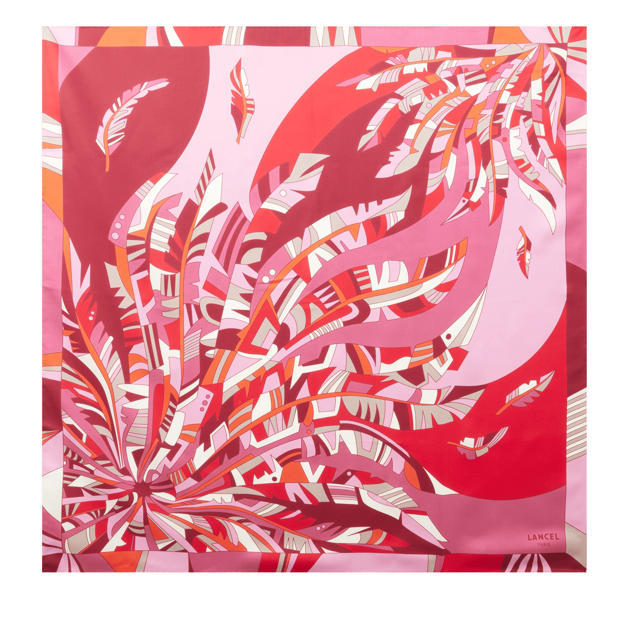 Carré 90 Motif Arabesque-Multico Cerise