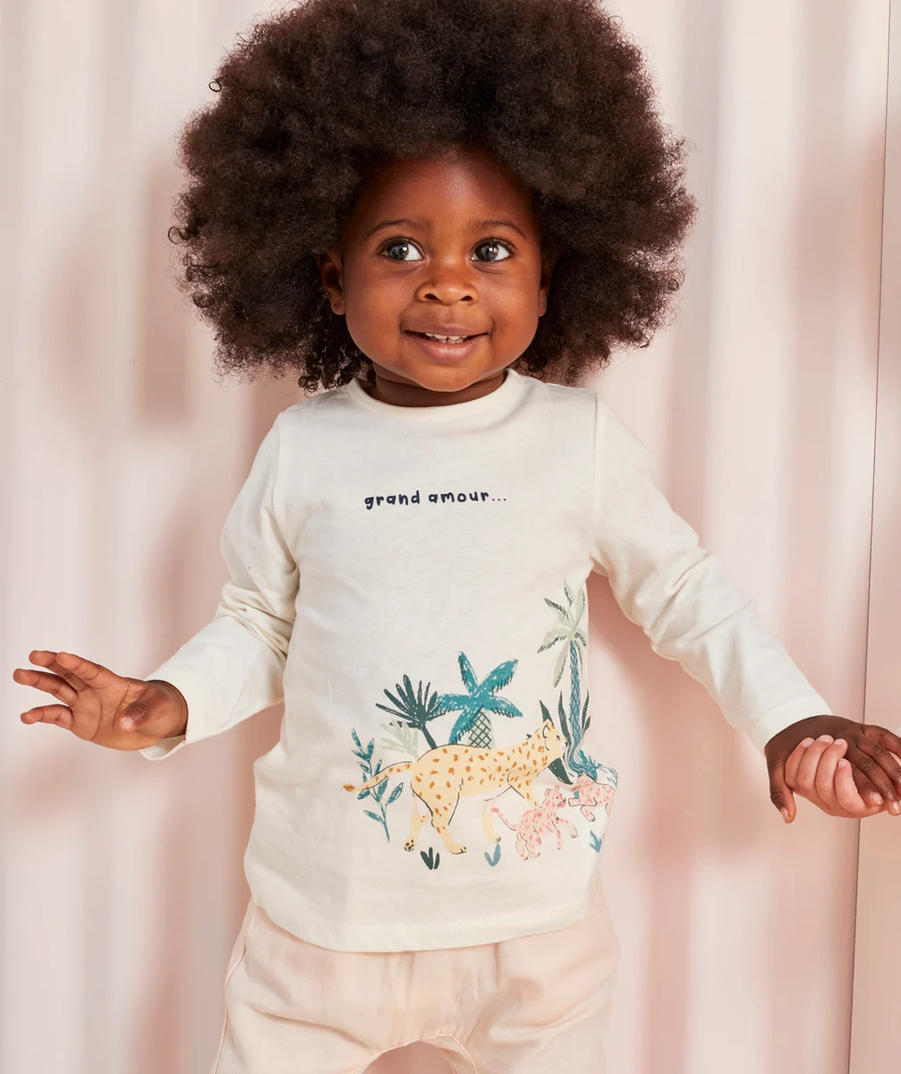 T-SHIRT ÉVOLUTIF À MANCHES LONGUES BÉBÉ FILLE EN FIBRES RECYCLÉES