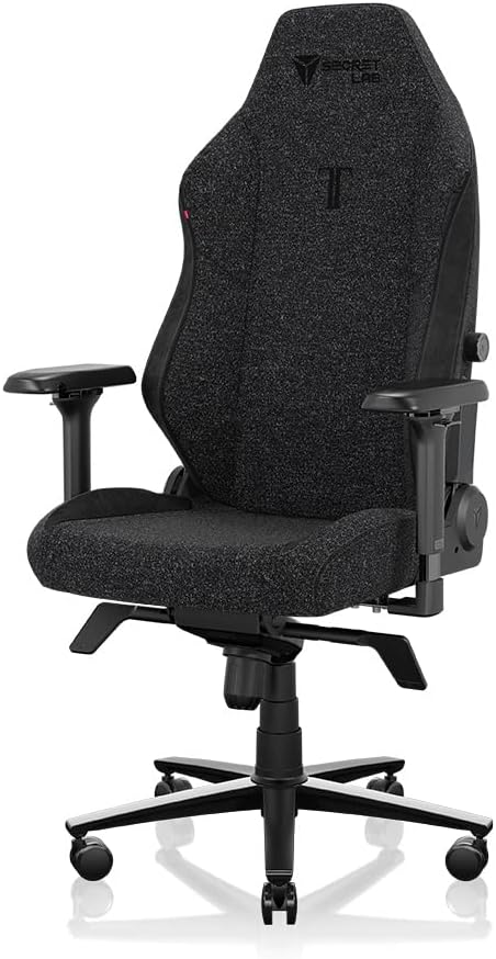Secretlab Titan Evo Black3 Gaming-Stuhl - Verstellbarer, ergonomischer & belastbarer Stuhl mit 4D-Armlehnen, magnetischem Kopfkissen & Lordosenstütze - schwere Nutzer bis 180 kg - Schwarz - Stoff