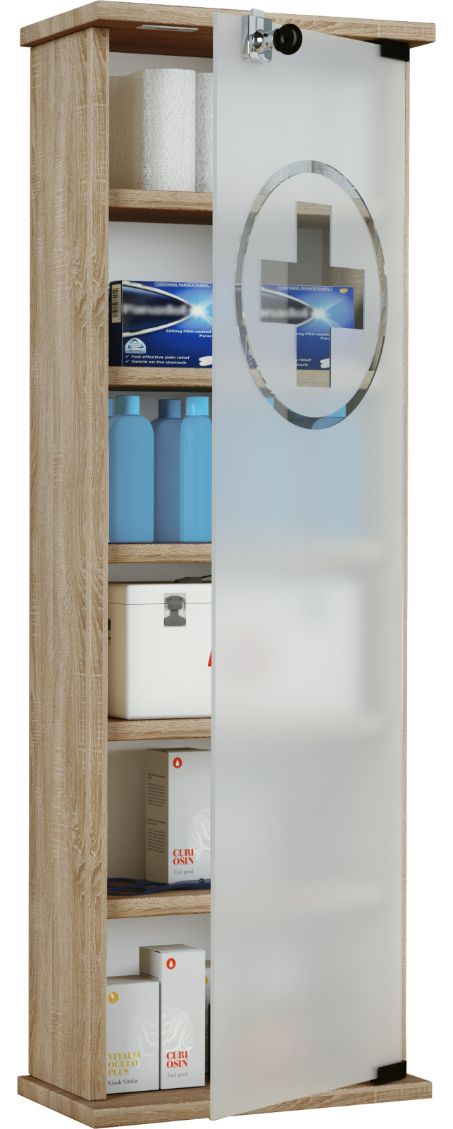 Medizinschrank GUSAL - Sonoma Eiche - 31 cm breit