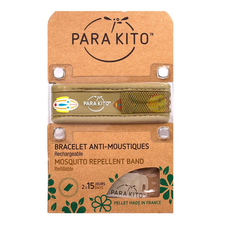 Bracelet anti-moustiques rechargeable masque kaki