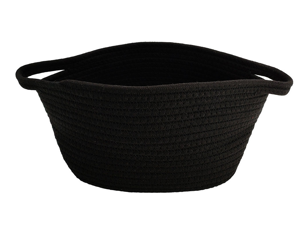CESTO POLIALGODÃO OVAL ACTUEL PRETO 36X3.5X28CM