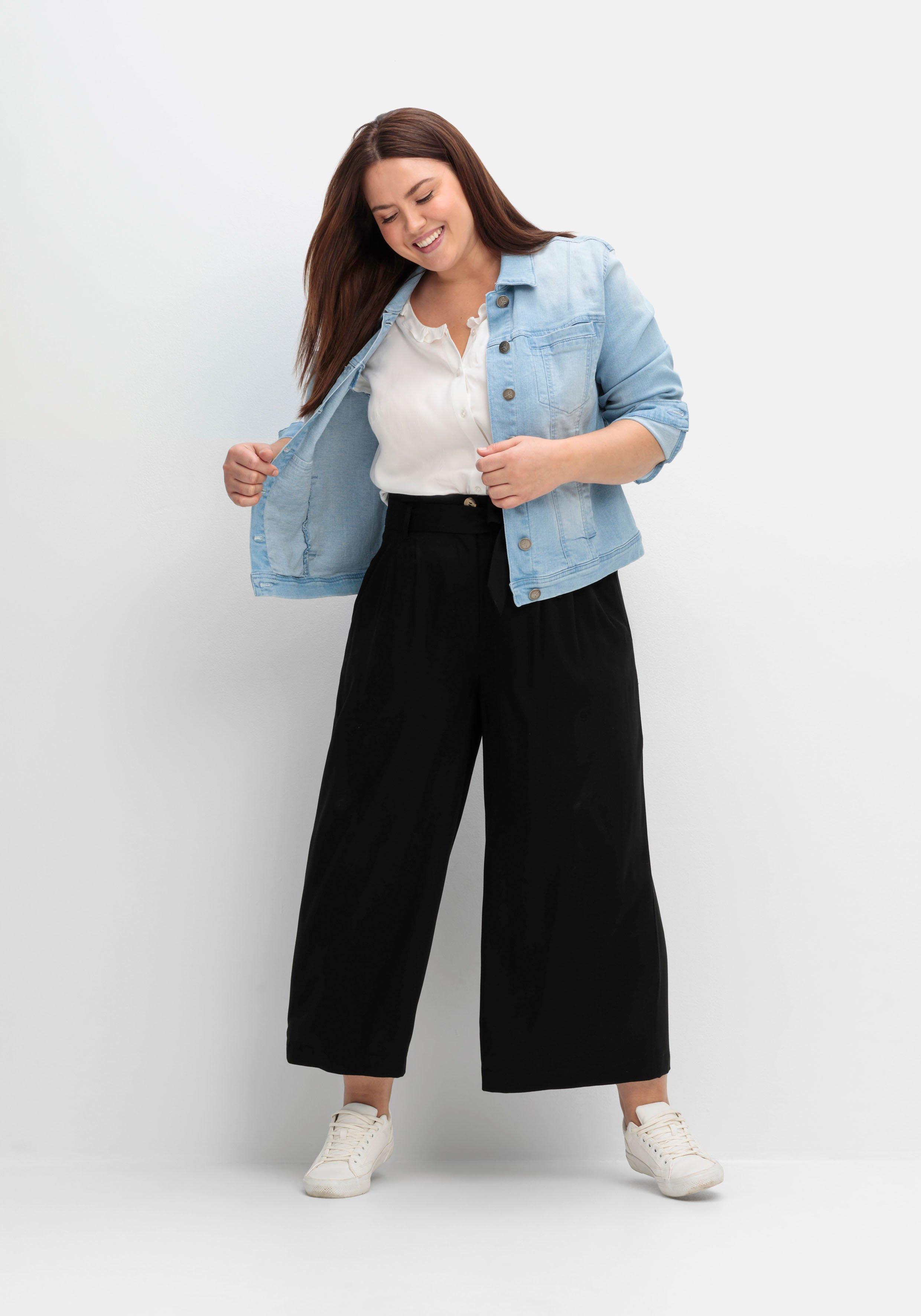 Culotte mit High-Waist-Bund und Stoffgürtel