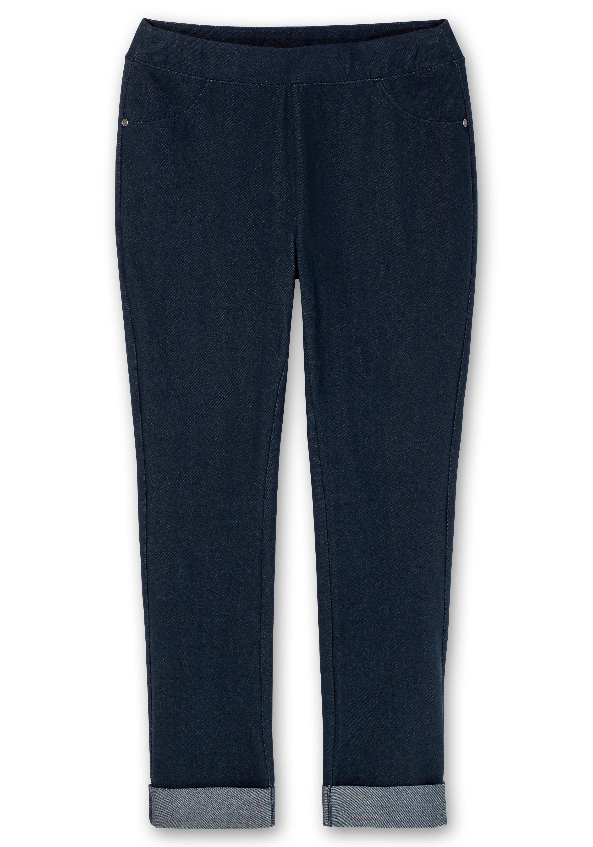 Leggings mit fixiertem Aufschlag am Saum