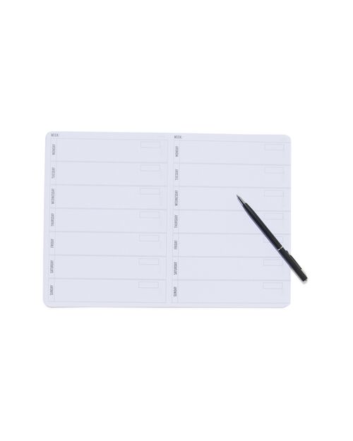 2 recharges planning hebdomadaire A5 pour carnet