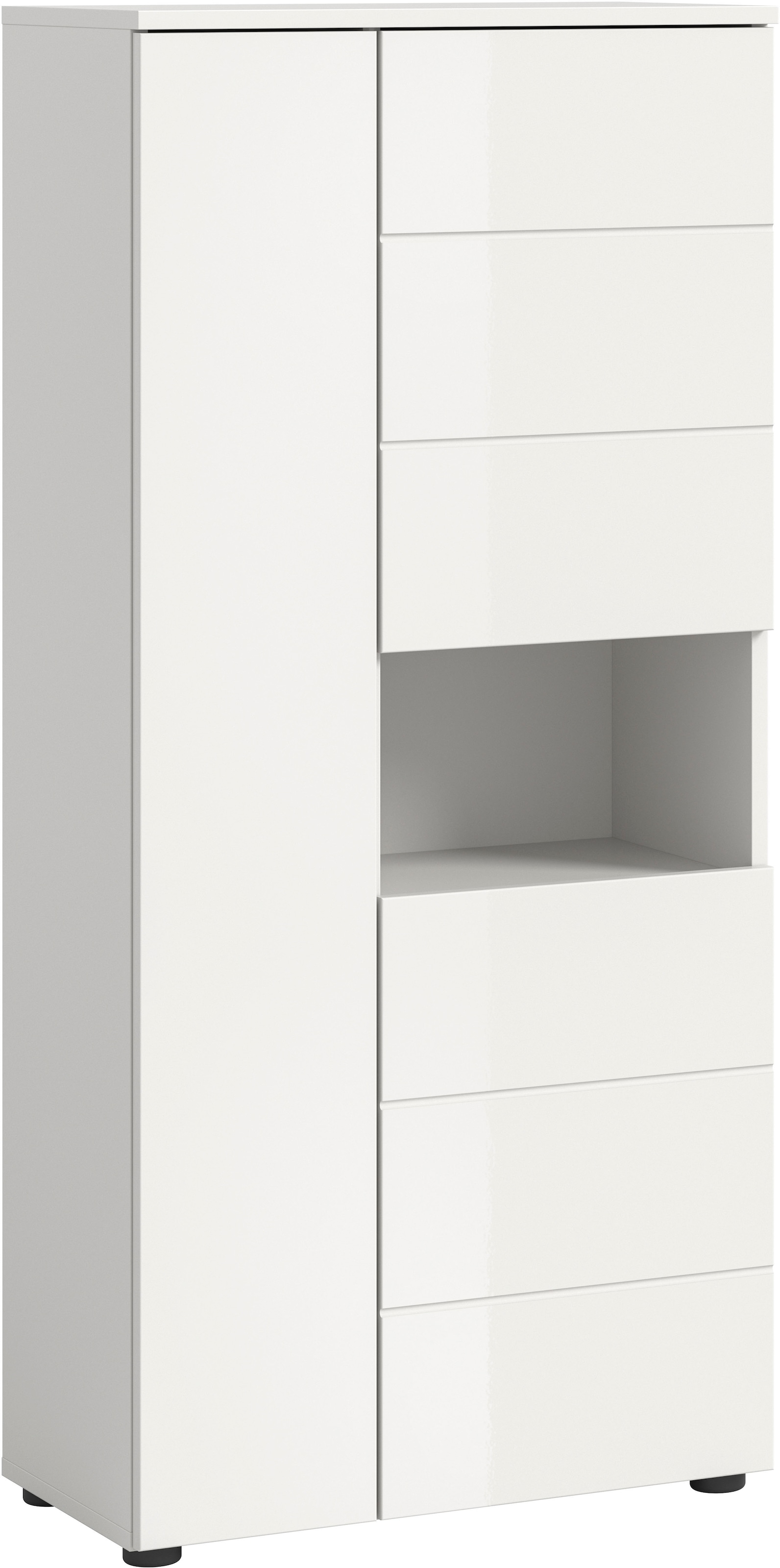 welltime Midischrank »Biel, Höhe 133 cm, 3 Türen, 1 offenes Fach« 1 Stk. tlg. Türanschlag wechselbar, modernes Design, Badschrank, Unterschrank, Bad