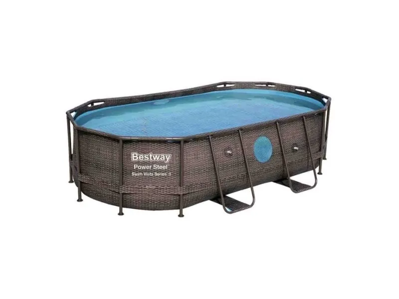 Bestway Power Steel 56946, 10949 L, Indrammet pool, Voksen & barn, Stige, Brun, 64,7 kg