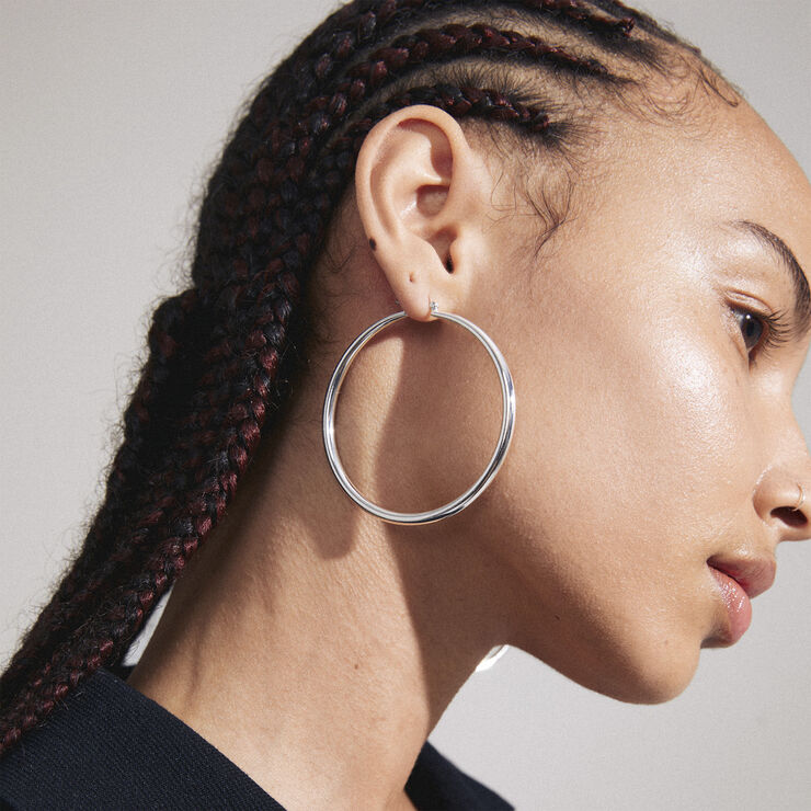 Pilgrim PRIYA recycled large hoop earrings silver-plated Sølv