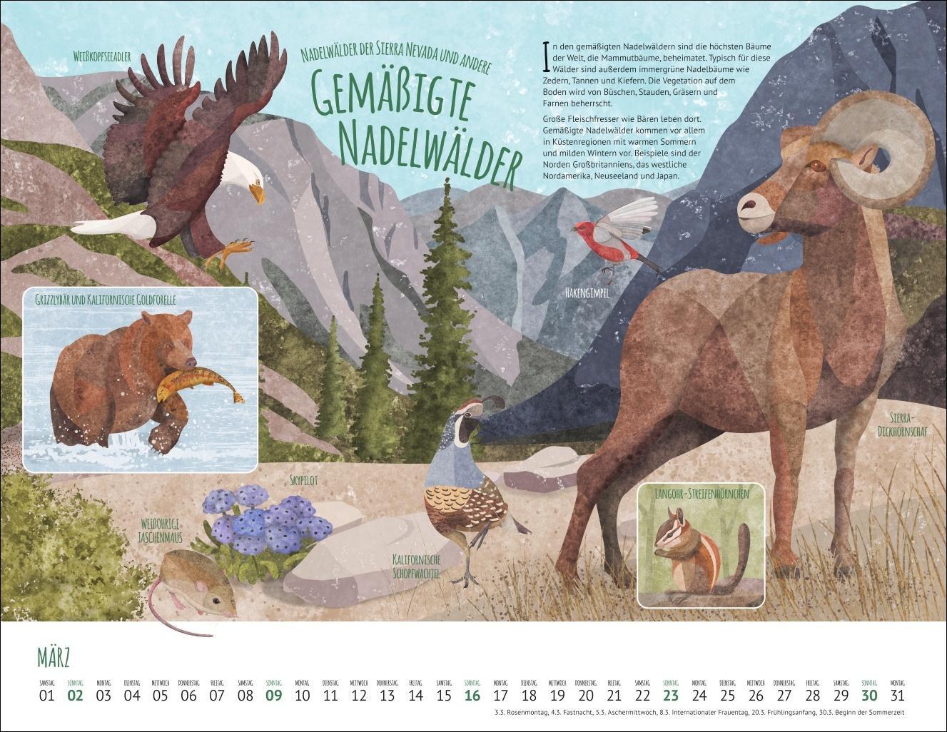 Wo Tiere und Pflanzen zu Hause sind Kalender 2025 - Biome der Welt