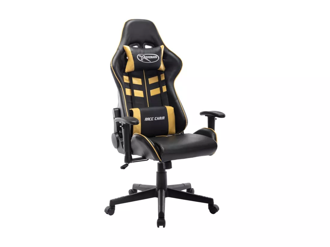 Chaise de jeu Noir et doré Cuir artificiel