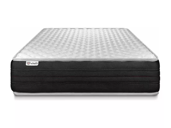 Ensemble VITALMEMO ONE 90 x 200 cm sommier Kit gris