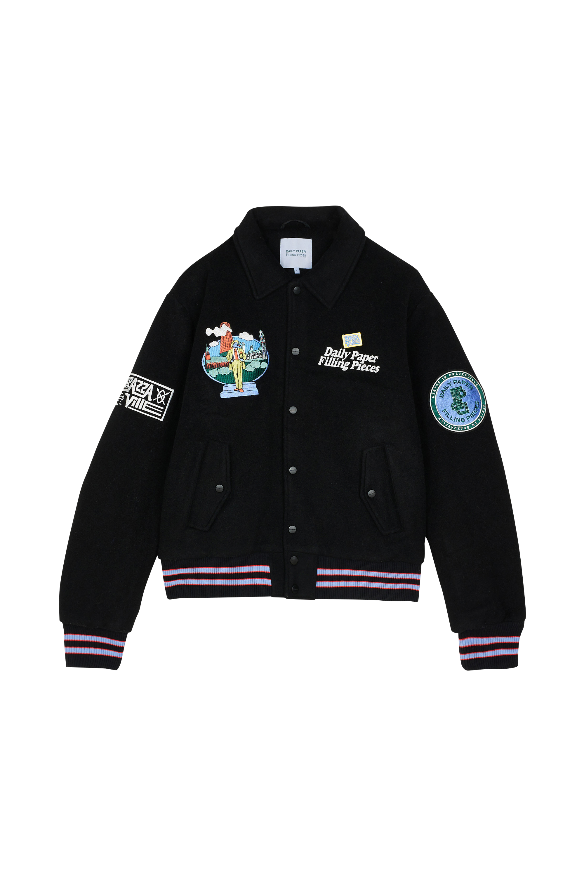Daily Paper Veste - Daily Paper x Filling Pieces Flag Noir