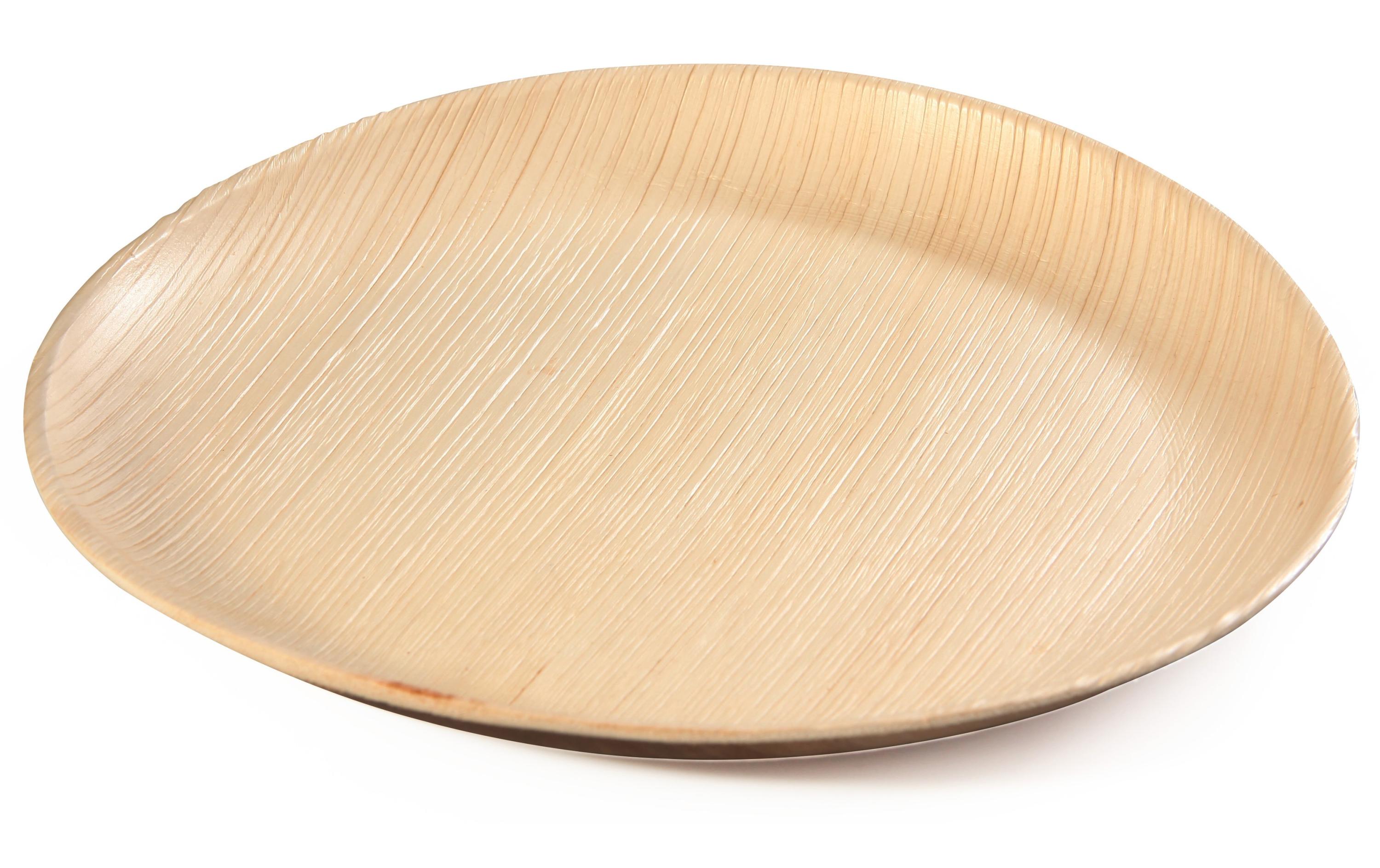 Einwegteller Palm 23 cm, 20 Stück, HellbraunRunde Einweg-Teller