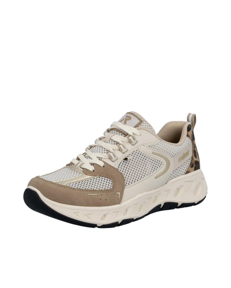 Rieker Dame sneakers - Beige/leo