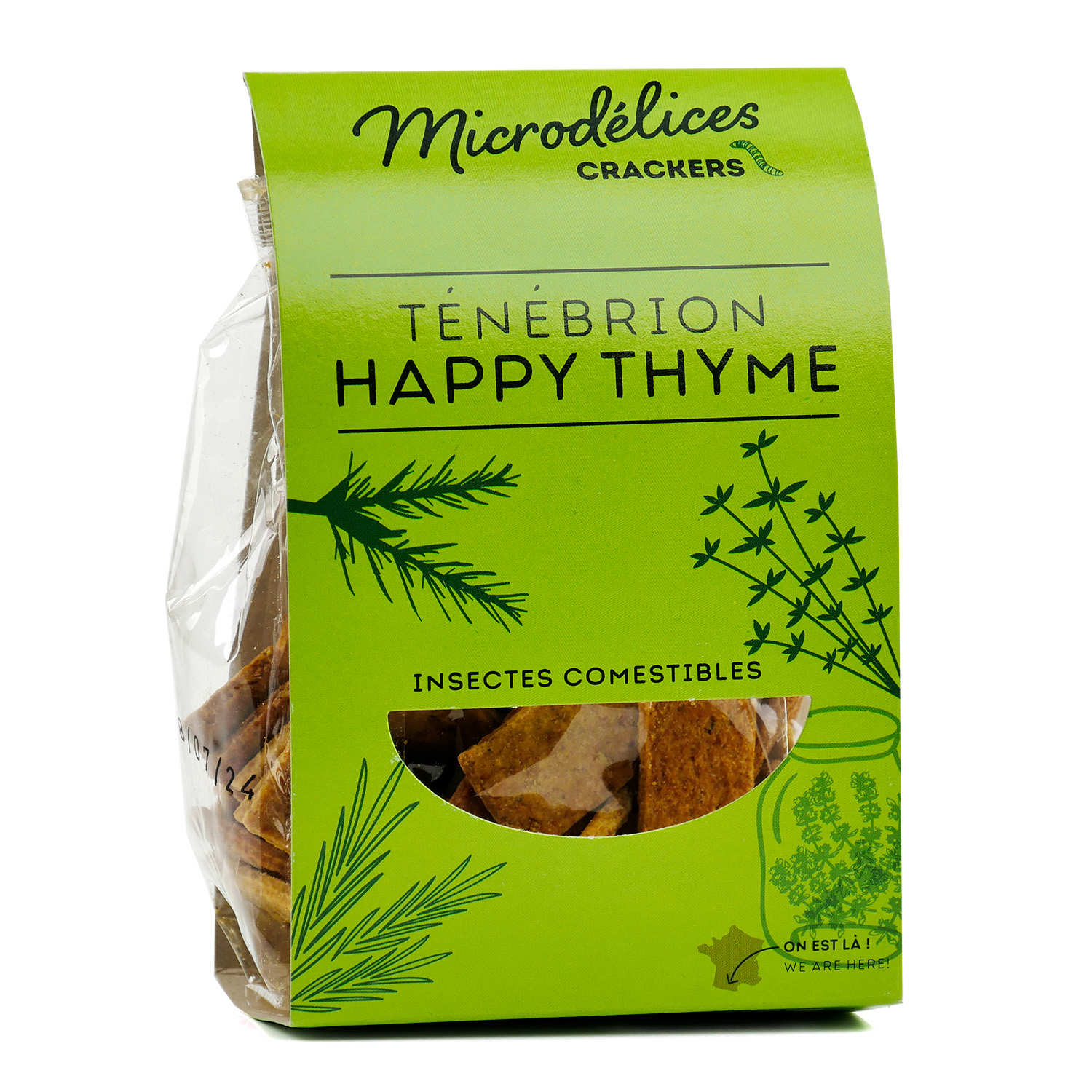 Crackers aux ténébrions, romarin et thym