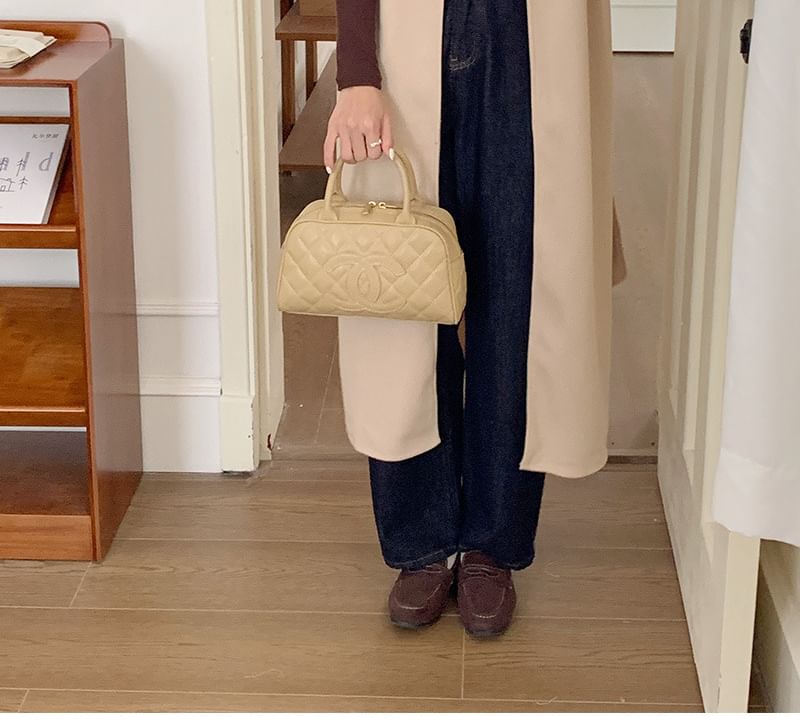Juanita - Effen midi-vest met sjerp