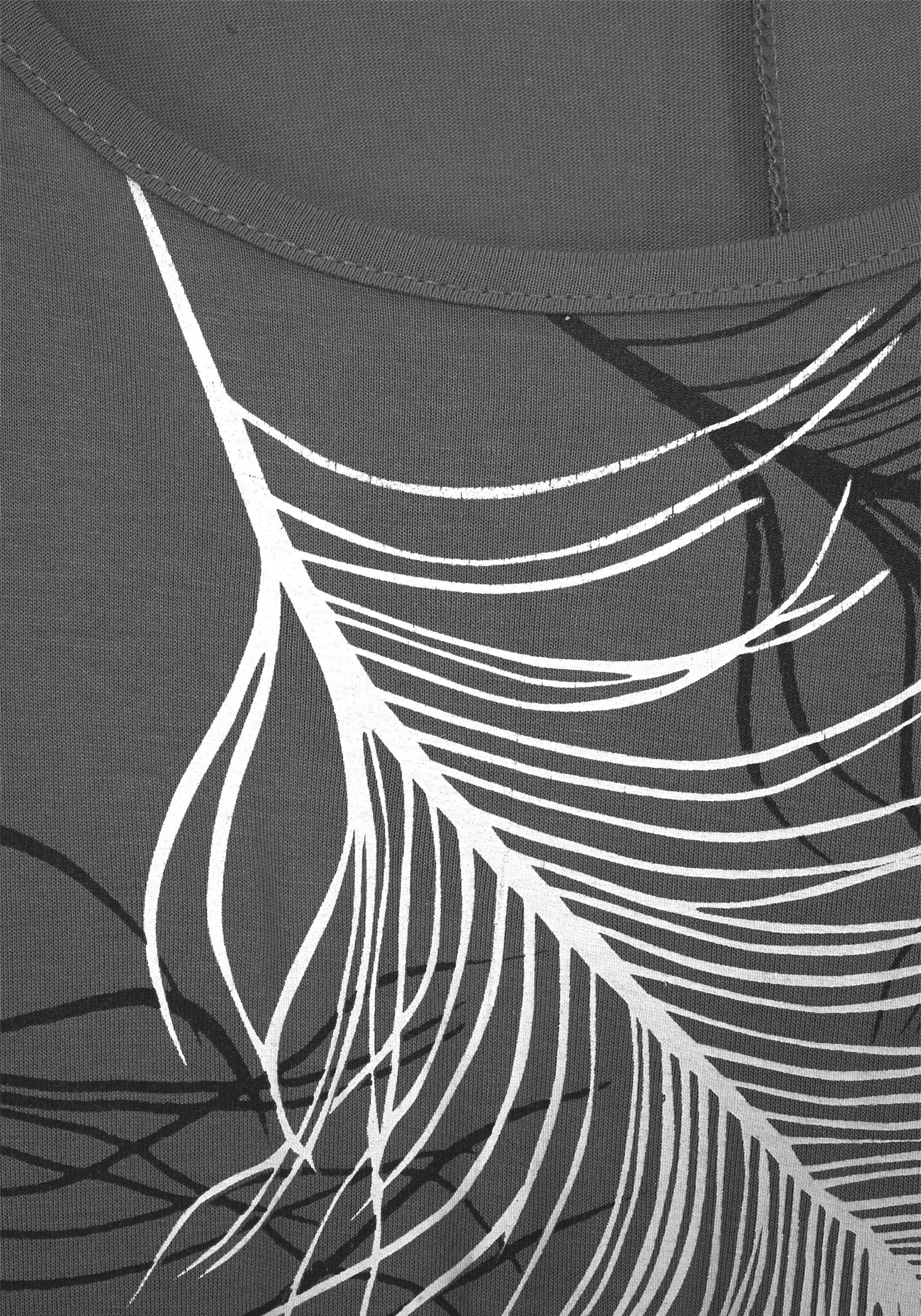 LASCANA Strandshirt in grau-bedruckt