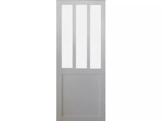 Porte Coulissant Atelier Blanc Vitre Depoli H204 X L83 + Systeme De Galandage Et Kit De Finition Inclus Gd Menuiseries