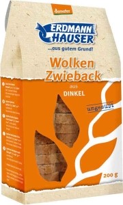 Erdmannhauser Dinkel Wolken Zwieback ungesüsst, 200g