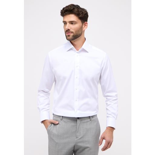 Eterna Langærmet Modern Fit Skjorte, Hvid, 42