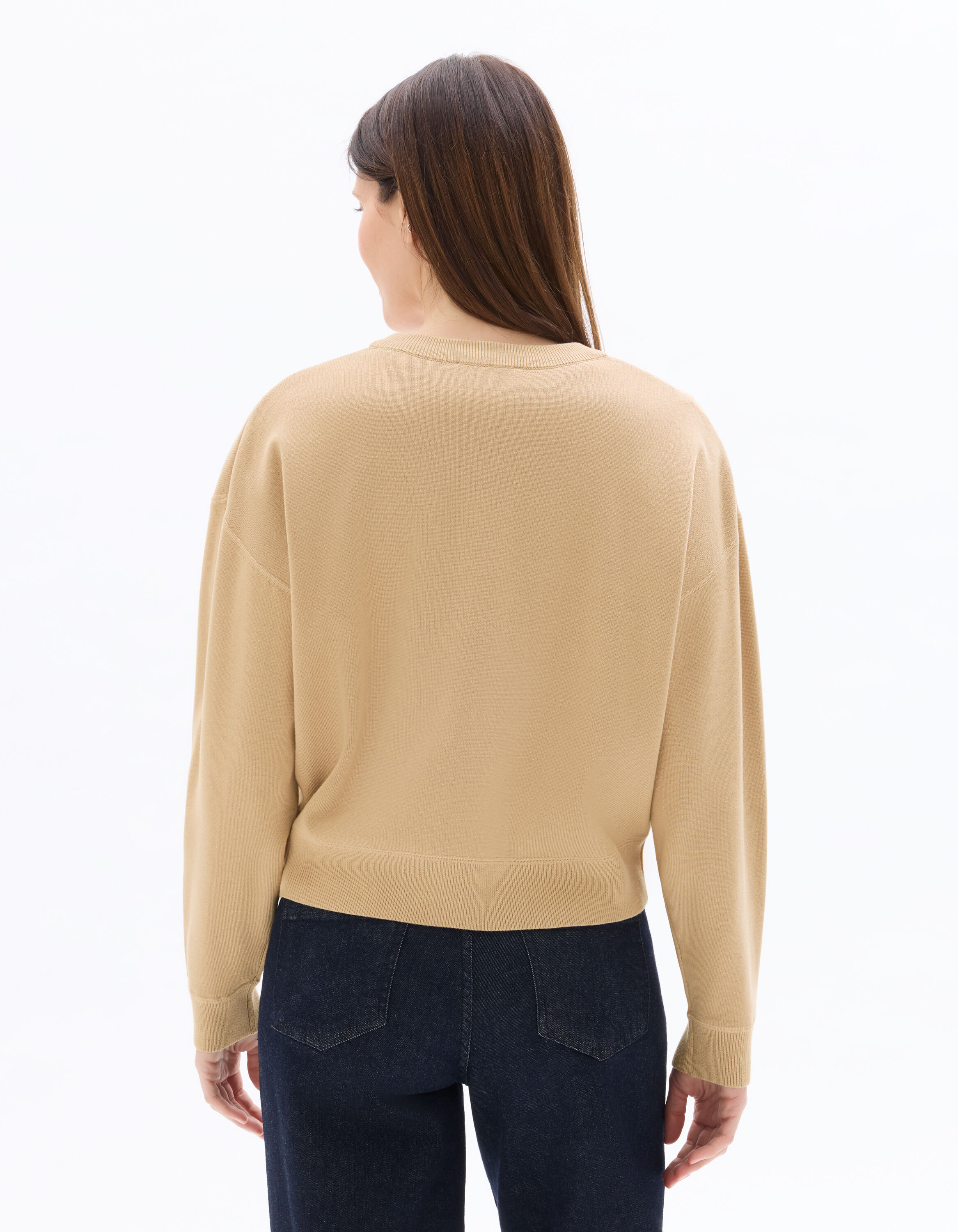 Pull ample en maille compacte - beige