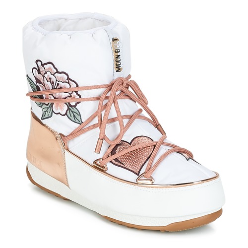 Moon Boot - PEACE & LOVE WP - Blanc / Rose gold