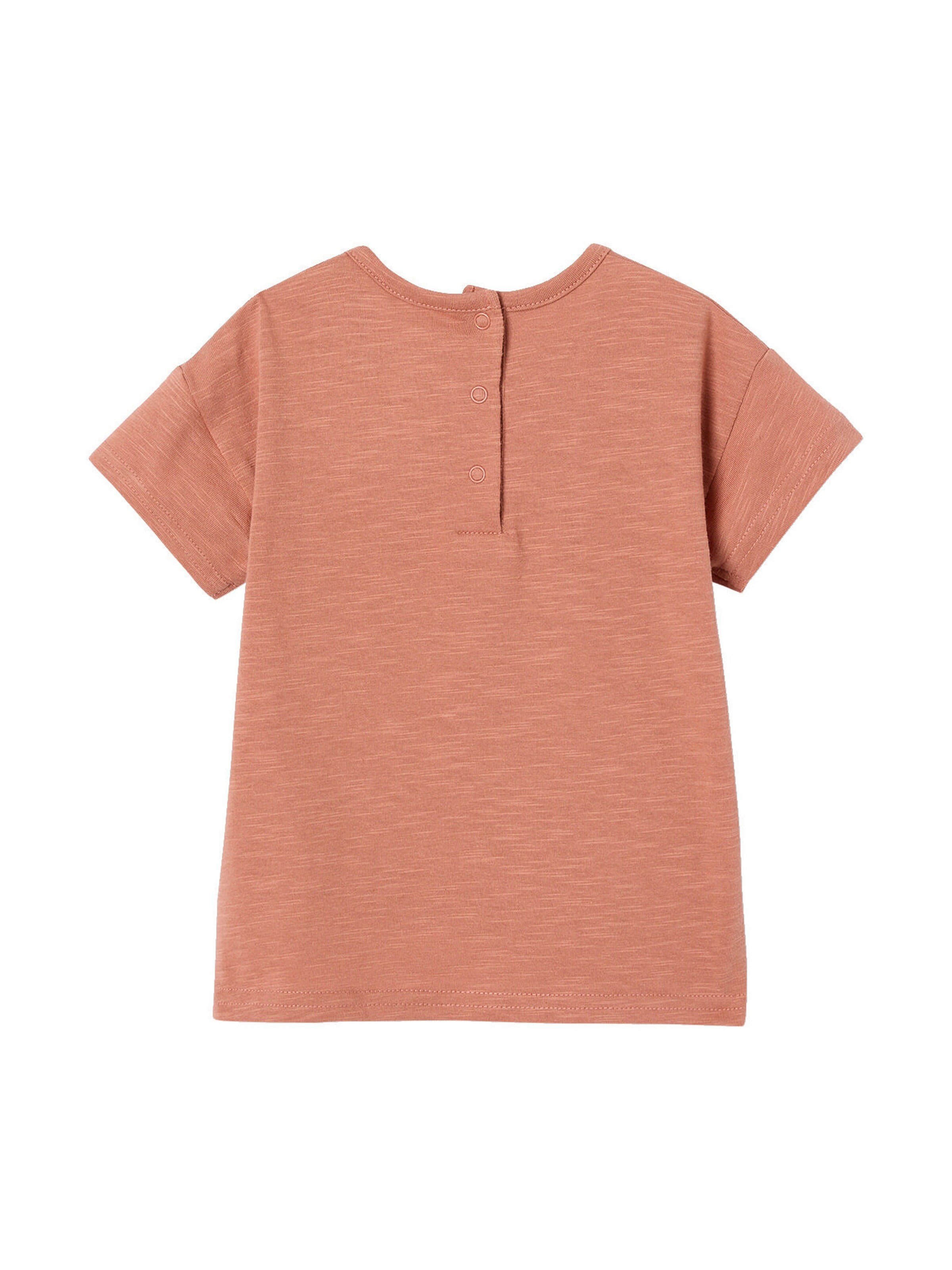 Vertbaudet Bio-Kollektion: Jungen Baby T-Shirt mit Strand-Print terrakotta