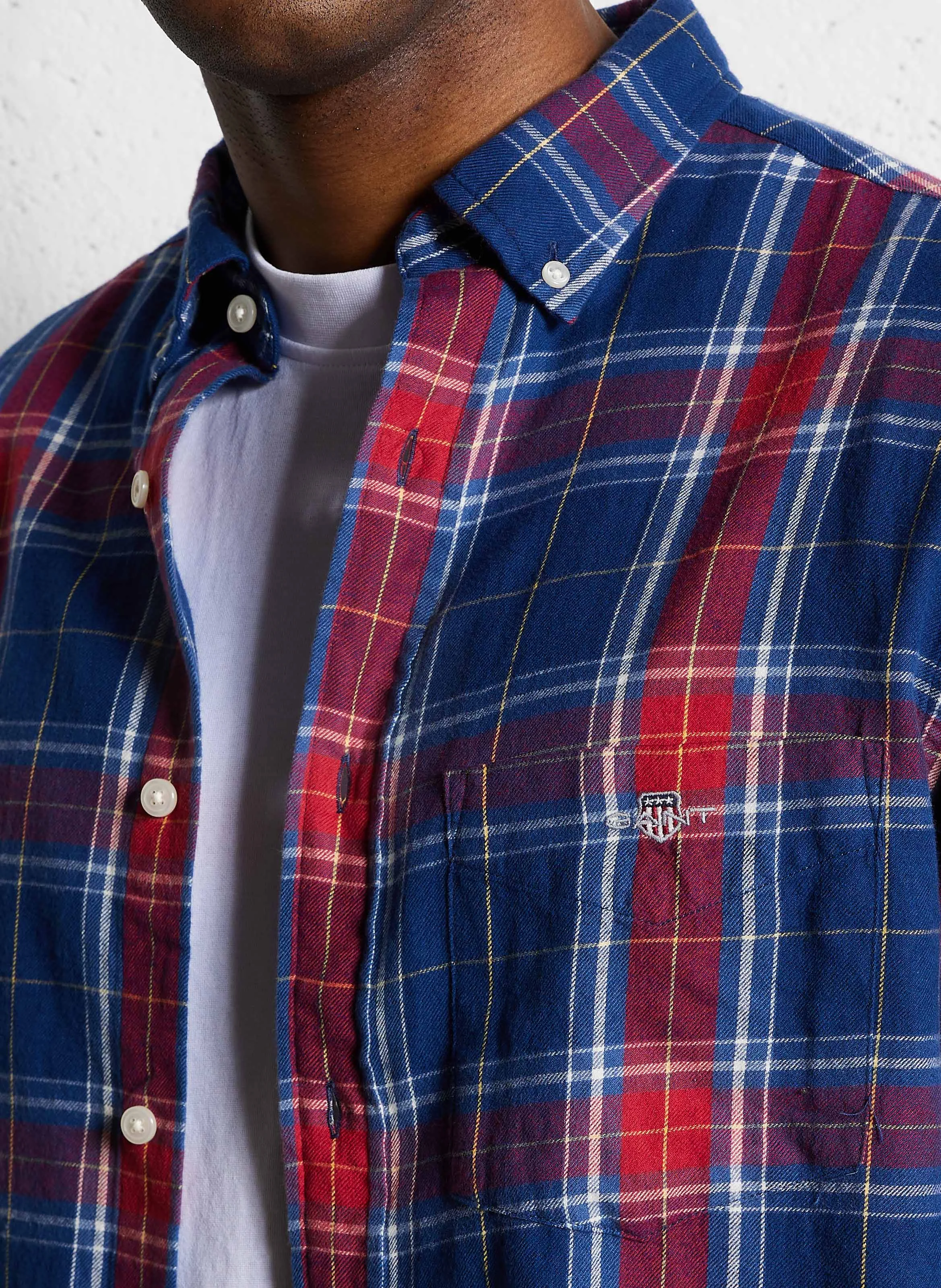 Chemise droite en coton imprimé | Bleu
