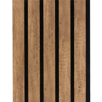 Lattenwand Decowall Acoustic Advanced brons eik 260x30cm, 2 stuks (1.56m2)