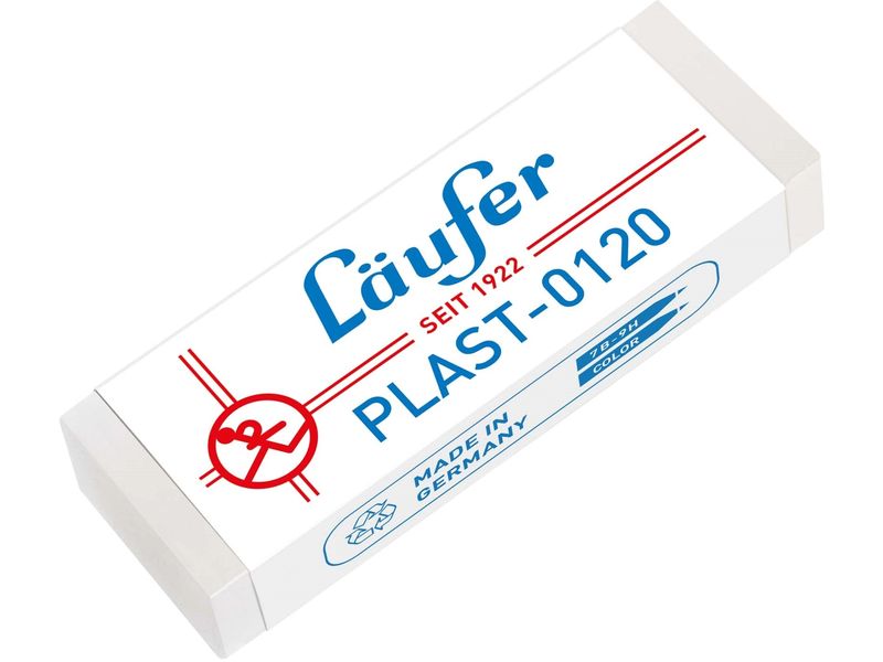 Läufer Radiergummi Plast 0120 Weiss Radierer ideal für Schule
