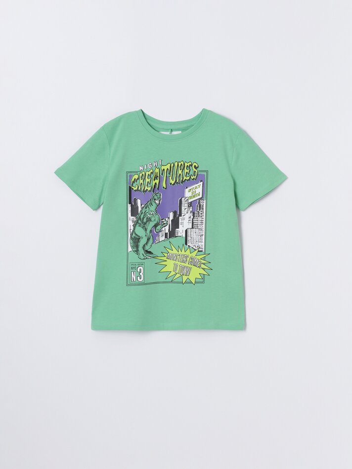 Conjunto de pijama estampado - Verde Fluorescente