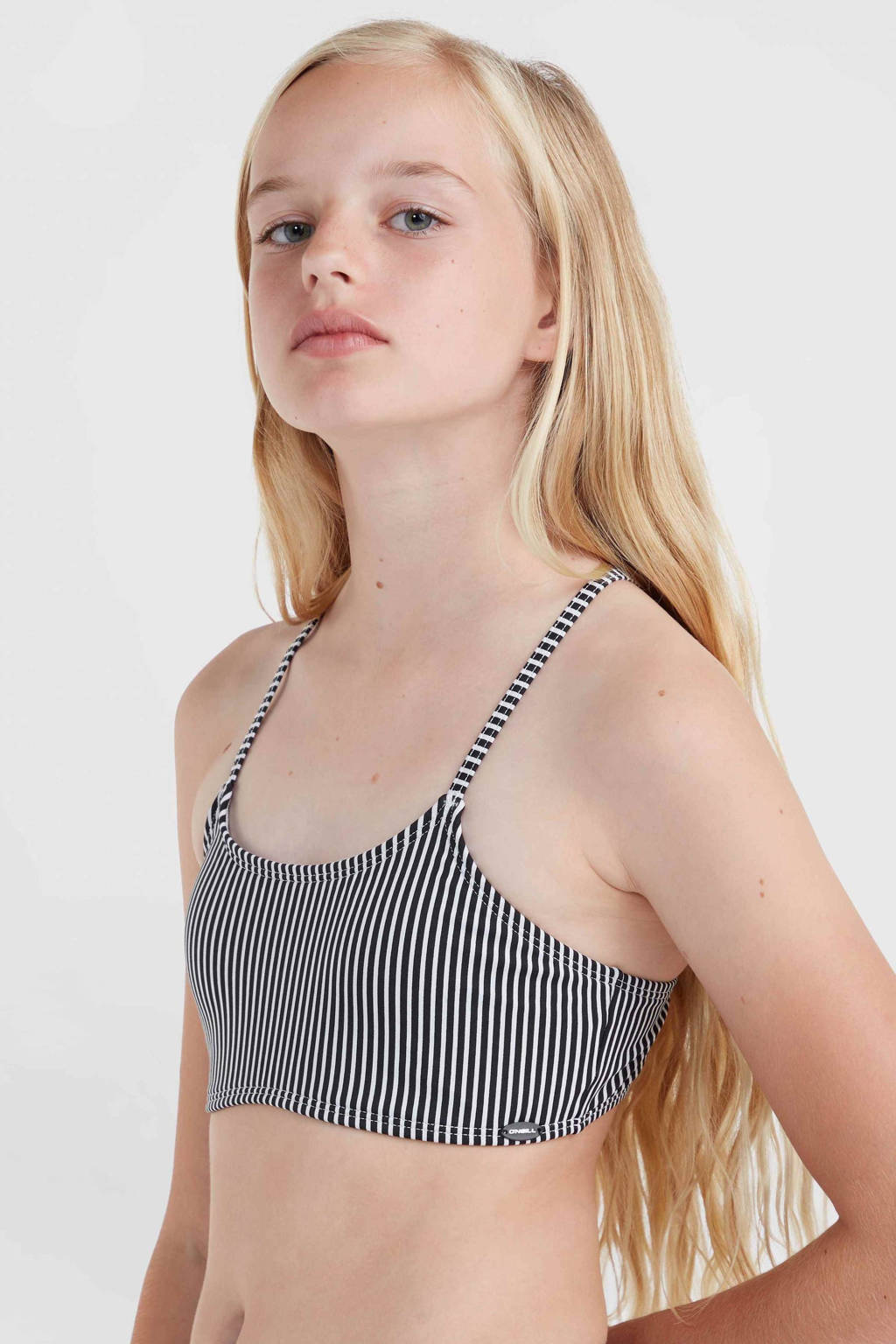 crop bikini Essentials zwart/wit