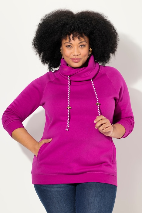 Sweatshirt, weiter Stehkragen, Taschen, Raglan-Langarm