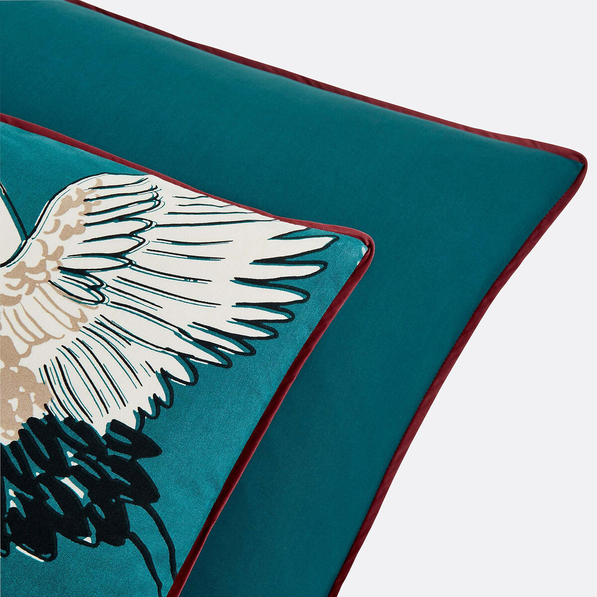 LA REDOUTE INTERIEURS<br>Fronha de algodão percal Grues Bleu