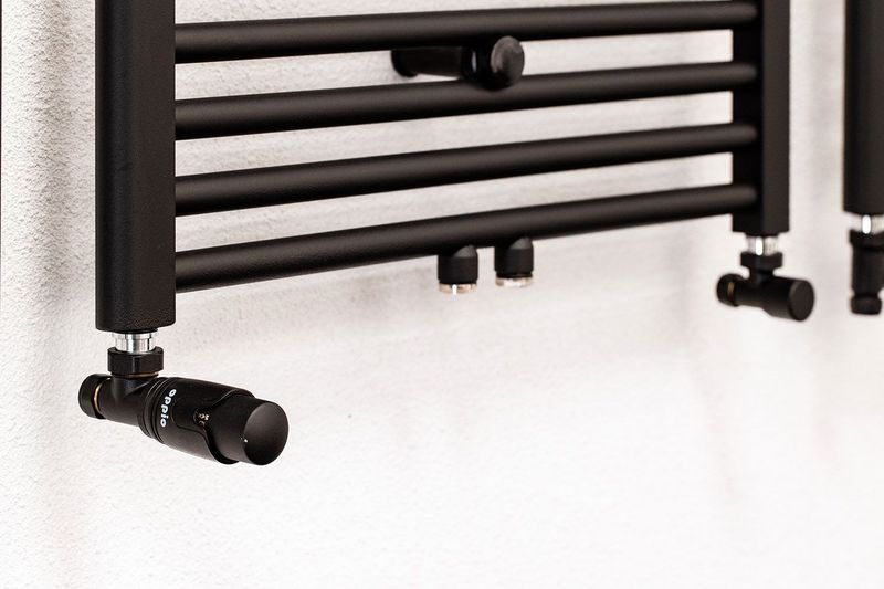 Oppio - Handdoekradiator - Mat Zwart - 160x40 cm - 740 Watt