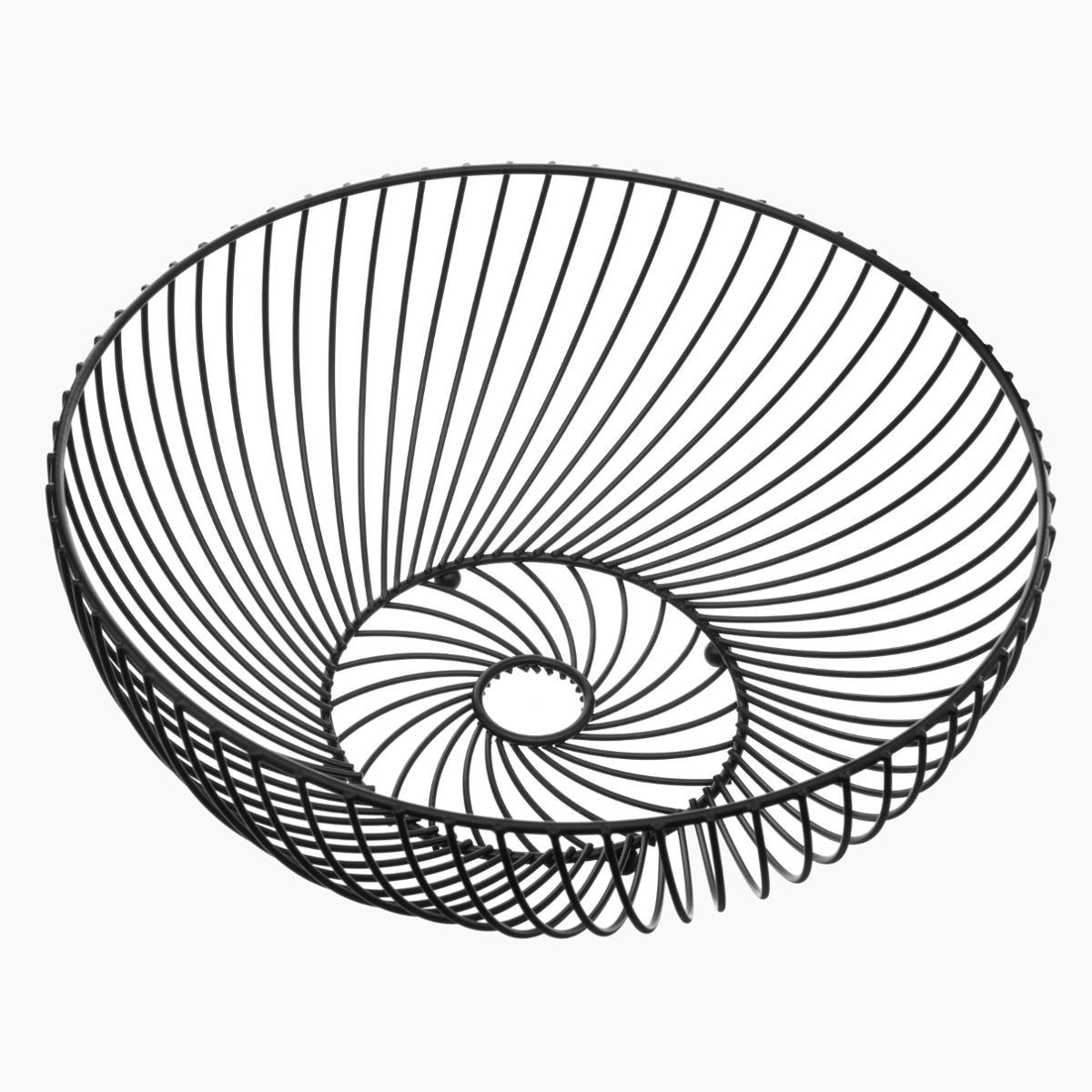 CORBEILLE TORSADE NOIR 30CM
