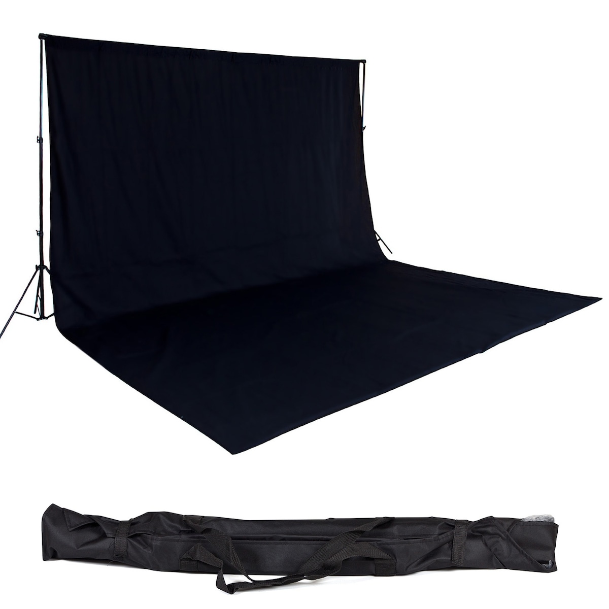 Bakteppe fotostudio 3x6m med veske - svart
