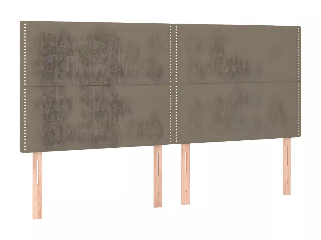 Sommier tapissier et matelas et LED Taupe 200x200 cm Tissu