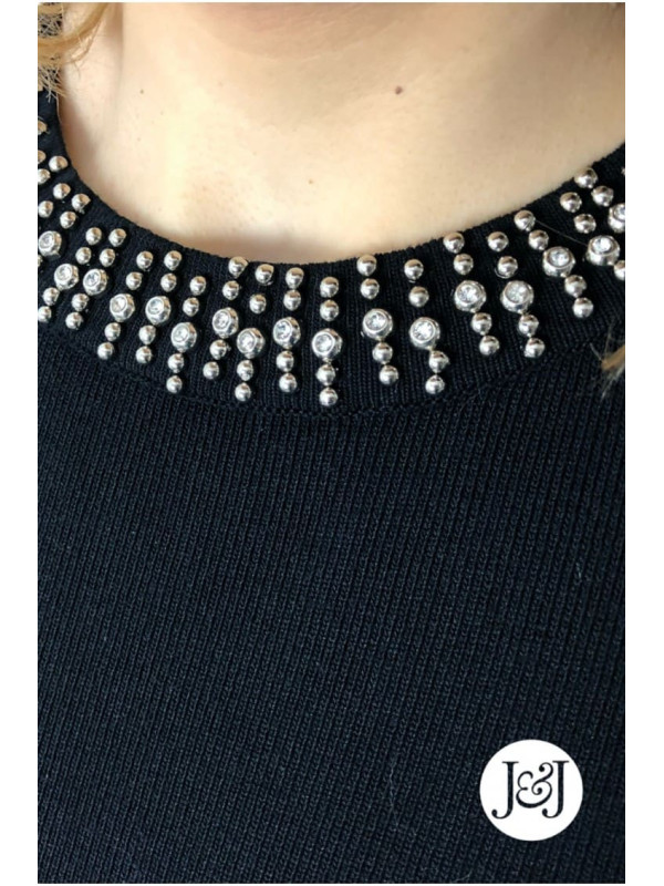 Robe en maille Noire Dallas