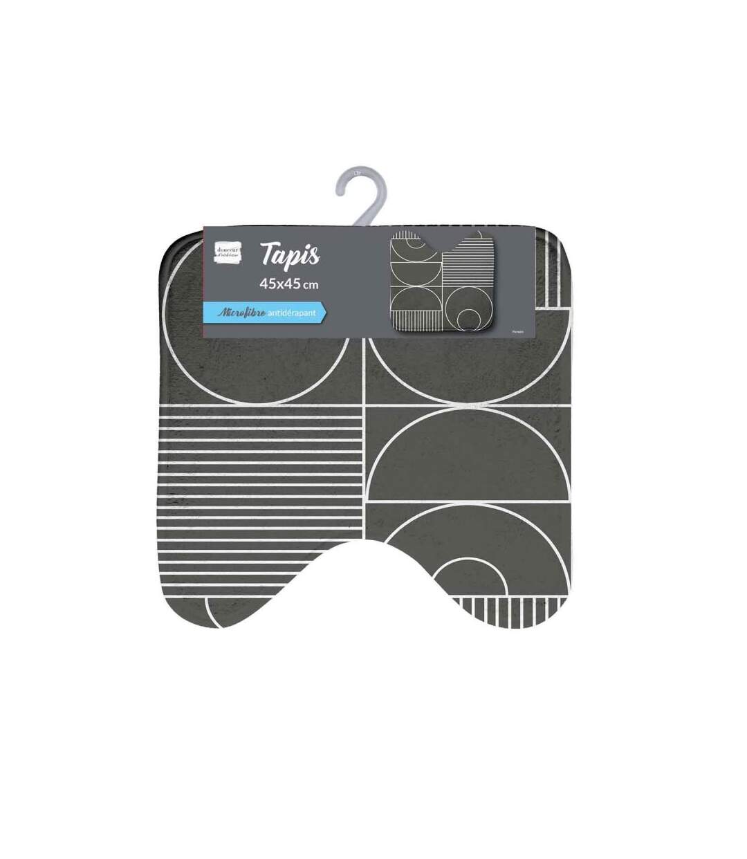 Tapis WC Imprimé Metrix 45x45cm Gris
