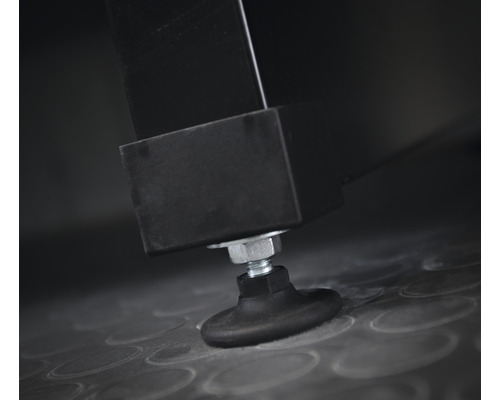 Küpper hoge kast, gehamerd zilver, 1800 mm, 4 legplanken, 2 deuren