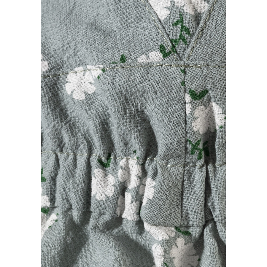 Sterntaler Schirmmütze mit Nackenschutz Blüten steingrün