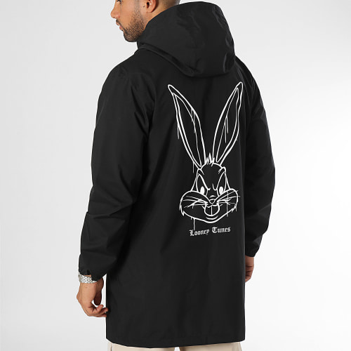 Coupe-Vent Capuche Angry Bugs Bunny Back Noir Blanc