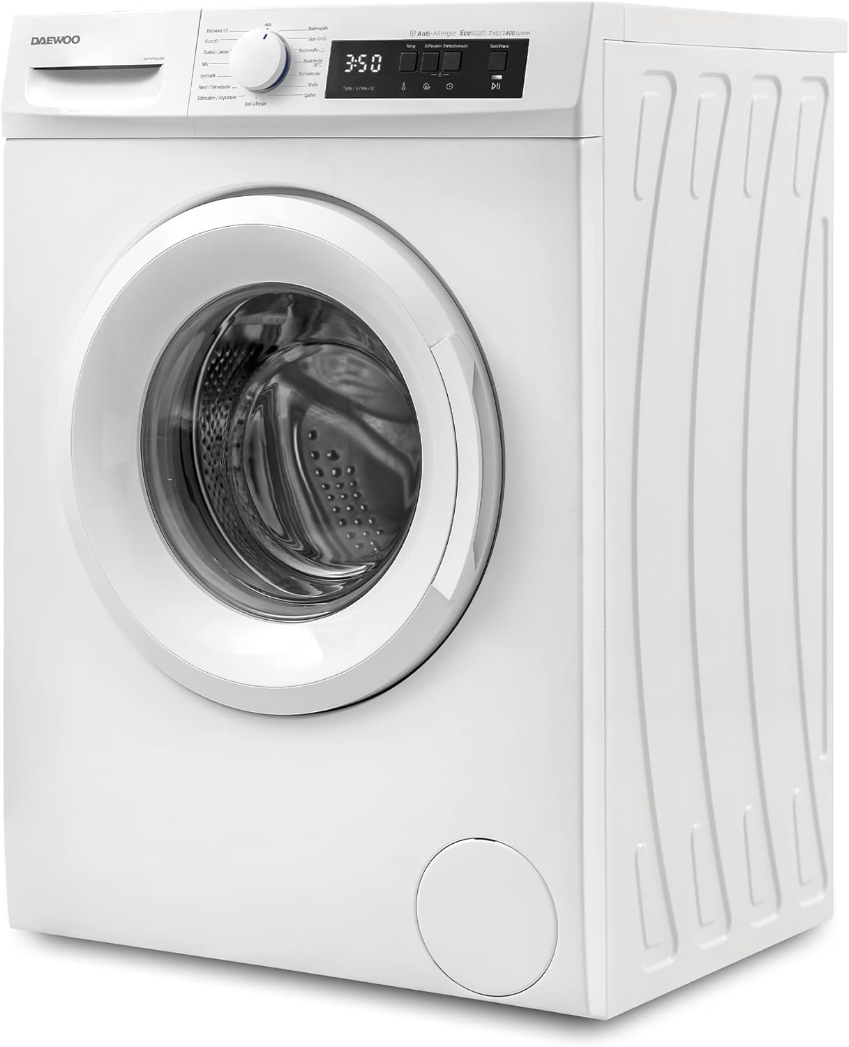 Daewoo WM714T1WA0DE Waschmaschine Frontlader, 7 kg, 1400 U/min/Advanced Inverter Motor, 15 Programme inkl. 15 min Kurzprogramm, AquaStop, Weiß